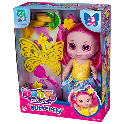 Boneca Butterfly Borboleta Babys Collection Cabelo Rosa Shopee Brasil