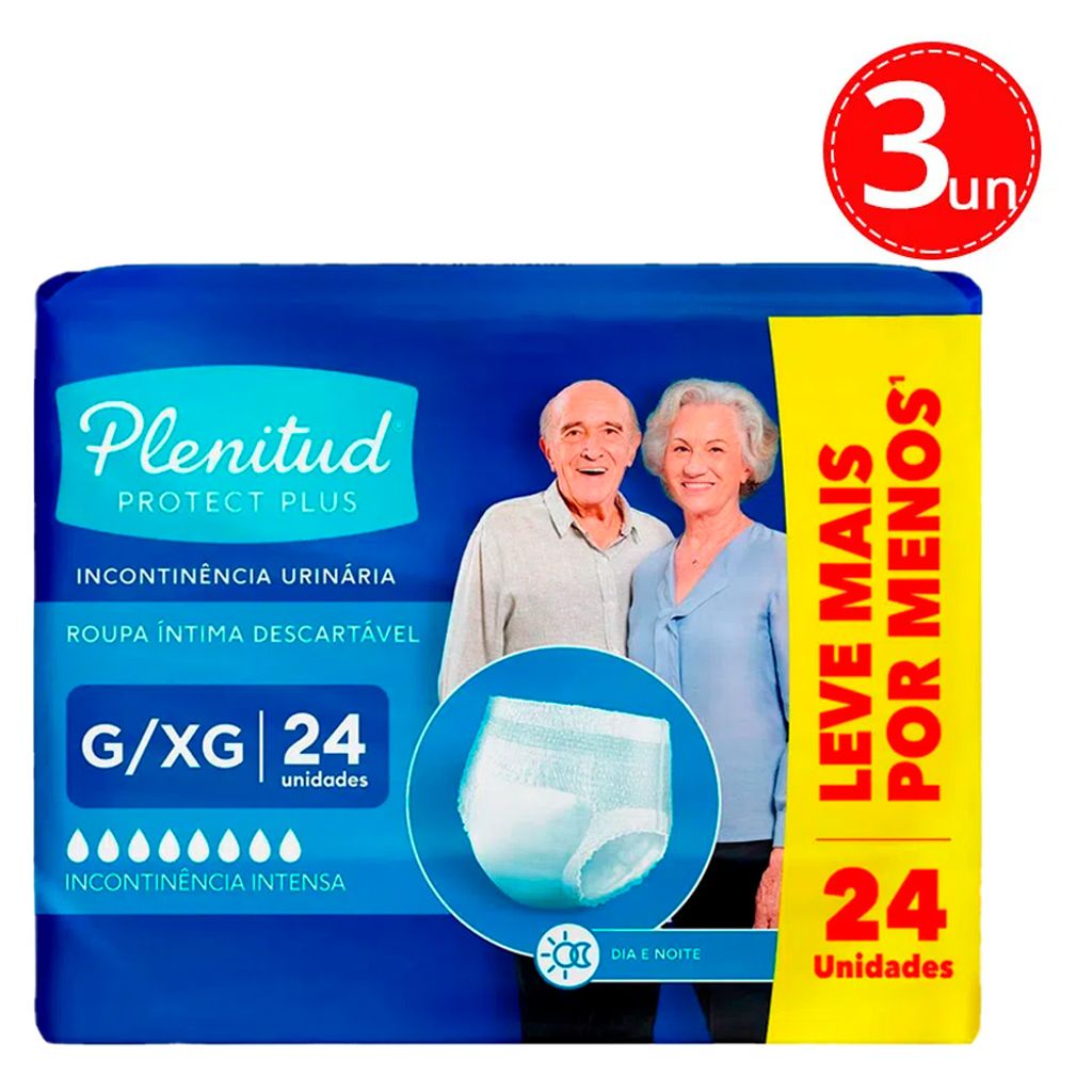 Kit Roupa Íntima Plenitud Protect Plus G XG 24 Unidades 3 Unidades