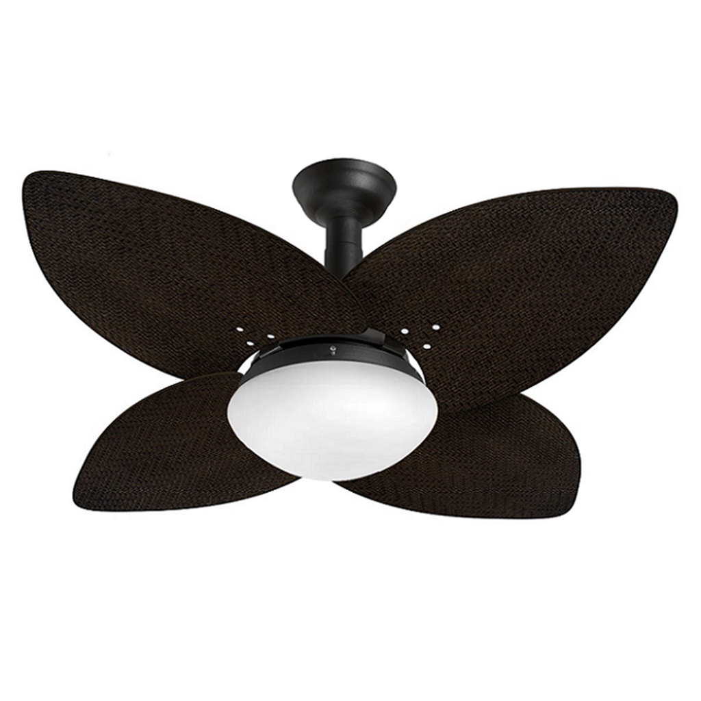 Ventilador De Teto Jet Aspen Venti Delta Preto Rattan Marrom 110V