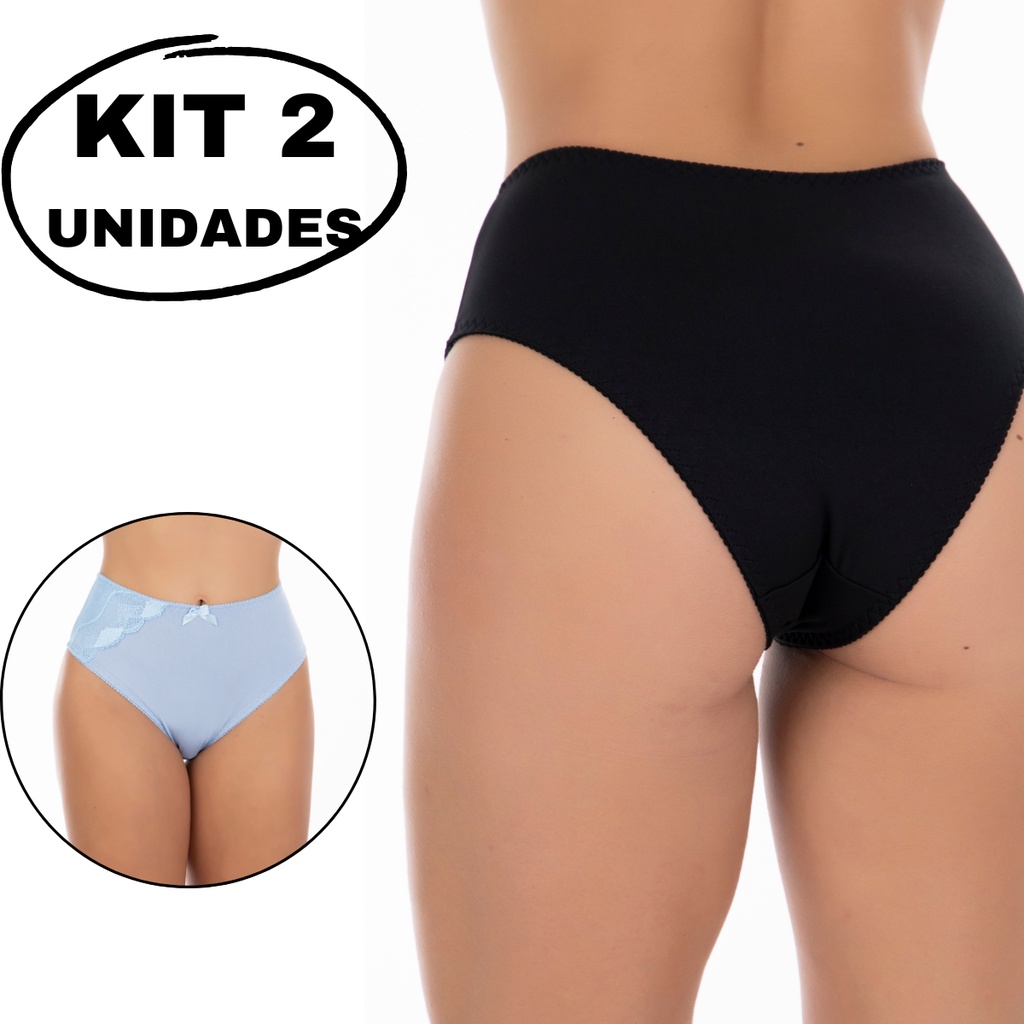 Kit 2 Calçola Calcinha Feminina Adulta Senhora Conforto Plus Size Tanga