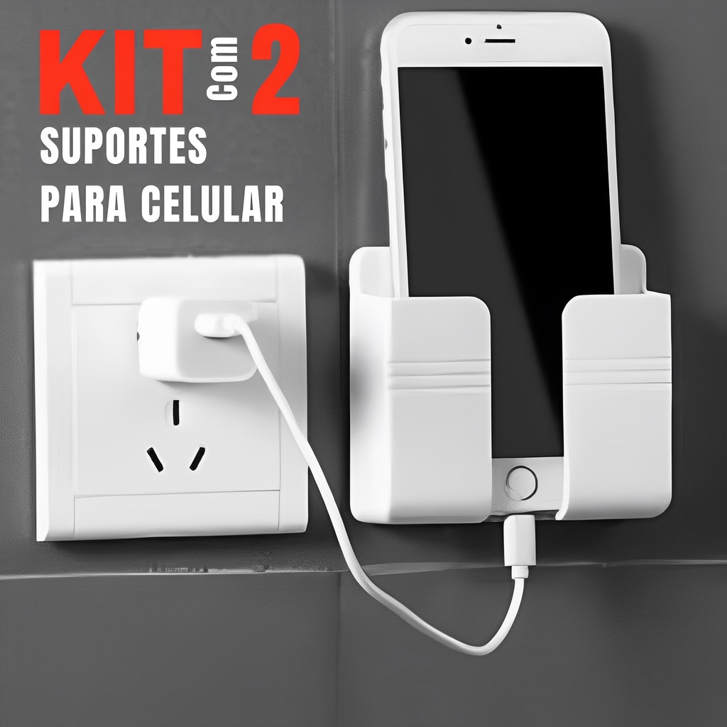 Kit Suportes Adesivo Multiuso Parede Celular Controle Pl Stico