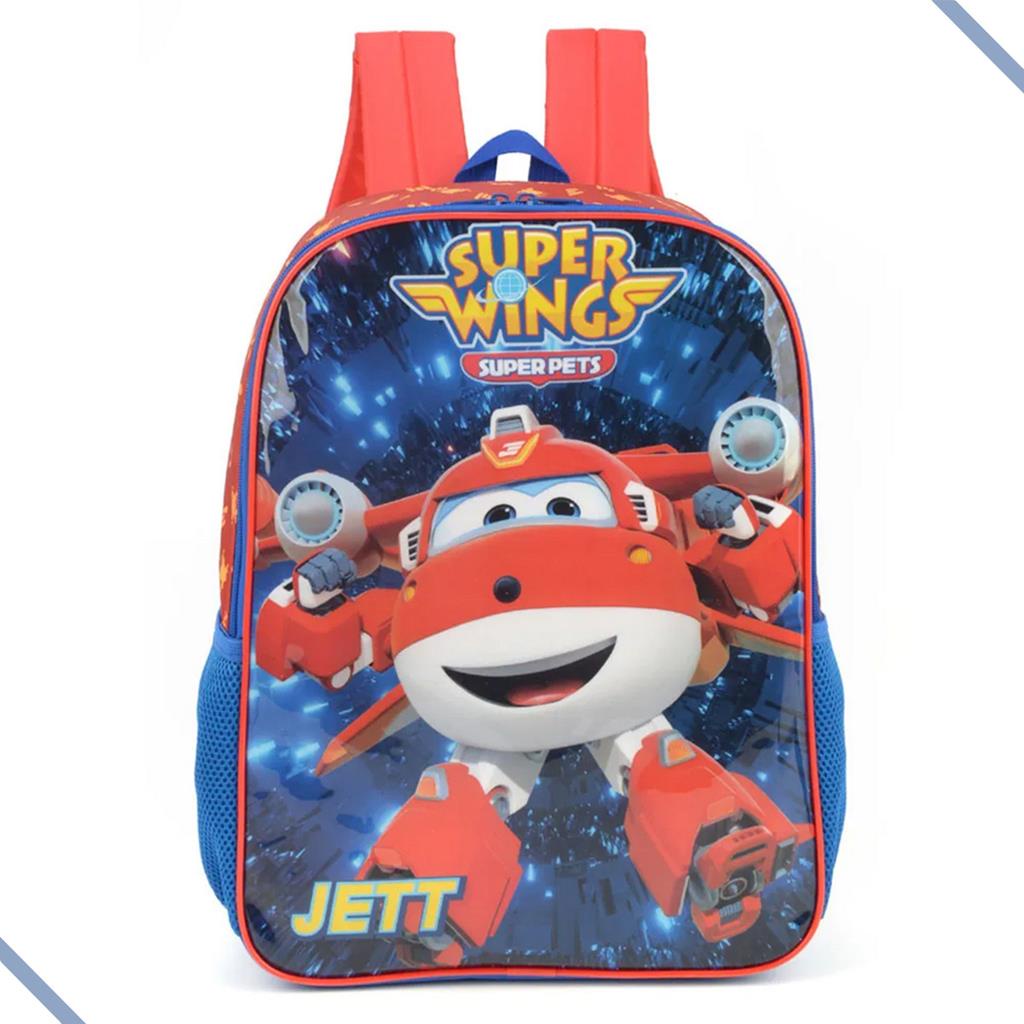 Mochila Costa Escolar Aviao Super Wings Infantil Jett Luxcel Shopee