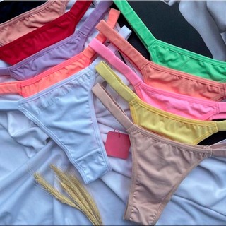KIT 5 Calcinhas Biquíni Fita Tanga Marquinha Barata Lingerie Moda Verão