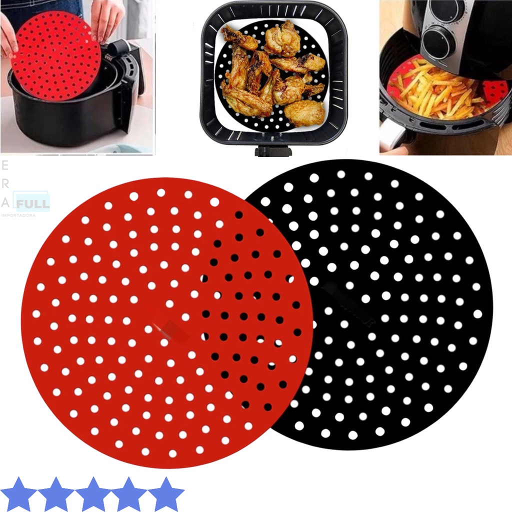 Tapete Protetor Redondo Silicone Cm Airfryer Fritadeira Forro Air