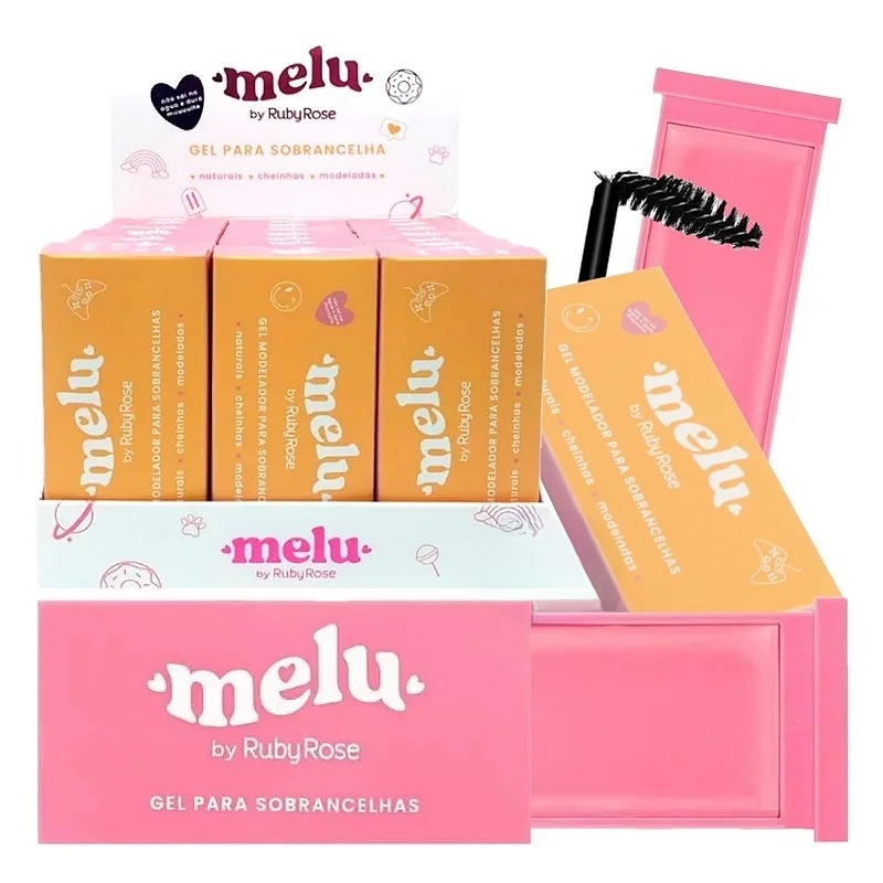 Box Gel Para Sobrancelha Modelador Incolor Aplicador Melu C