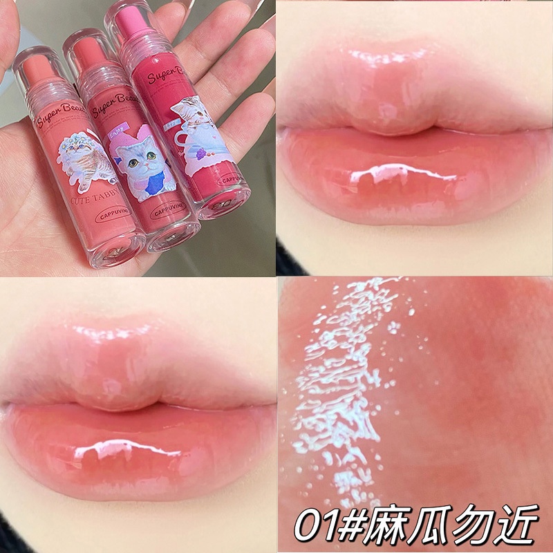 Cappuvini Cat Lip Gloss Essence Glaze Oil Proteção Espelho Superfície