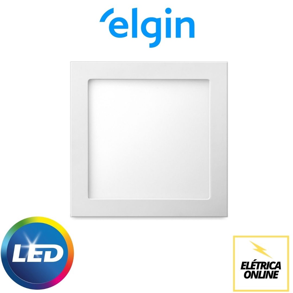 Plafon LED Painel 24w Embutir Quadrado 6500K Branco FRIO ELGIN