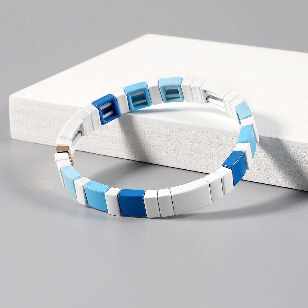 Pulseiras De Esmalte Azul E Branco De Venda Quente Na Europa E Nos