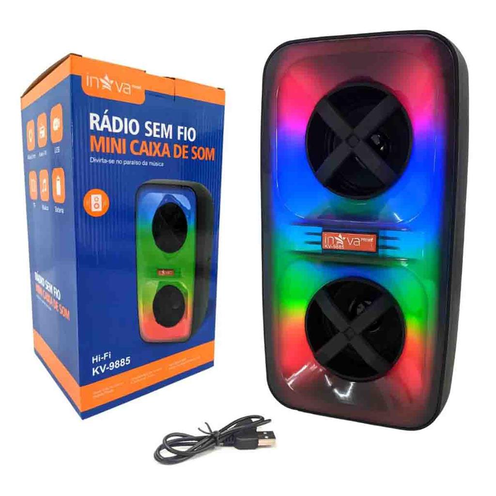 Caixa De Som Bluetooth Led Rgb Recarregavel Inova Shopee Brasil