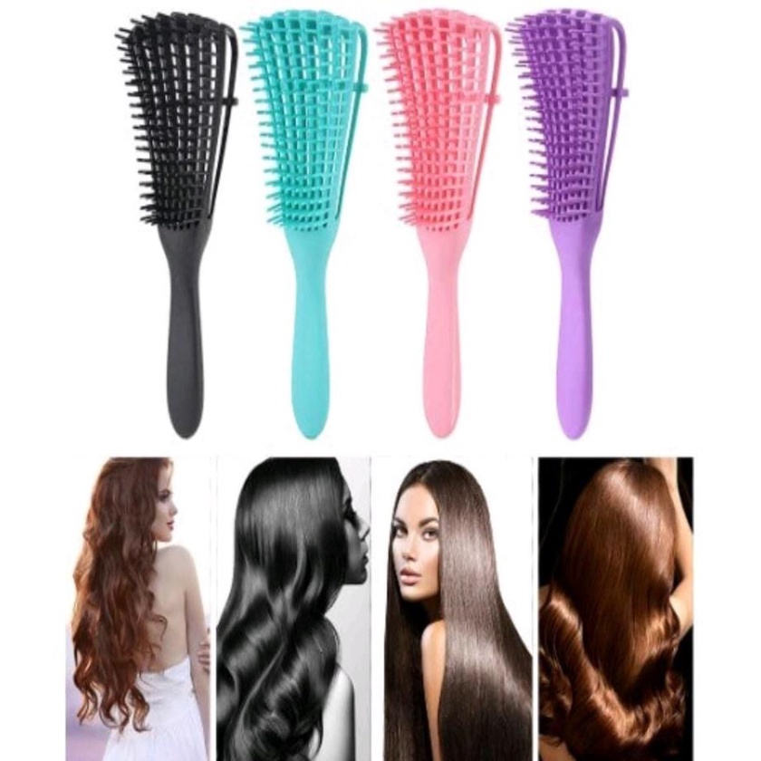 Escova Para Cabelo Cacho Pente Formato Polvo Shopee Brasil