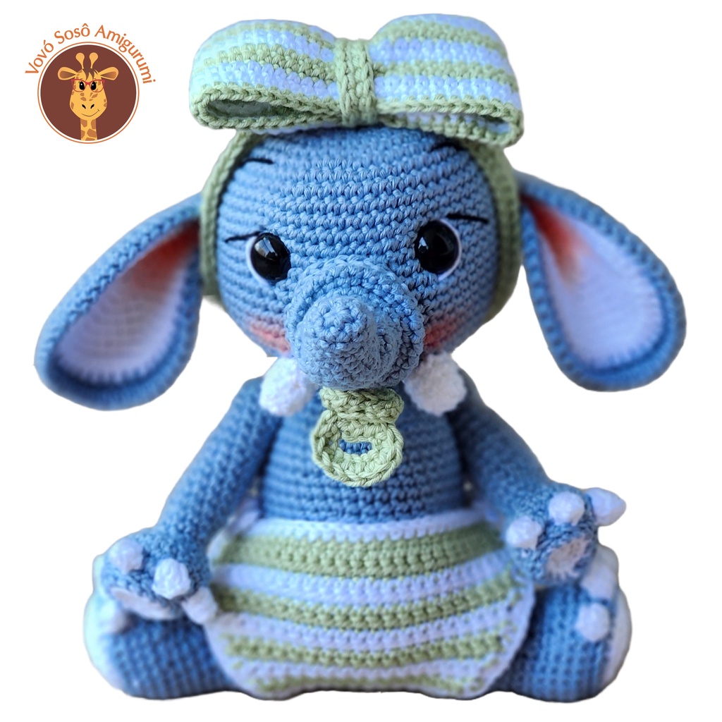 Elefantinha LIA Boneco De Crochê Amigurumi Shopee Brasil