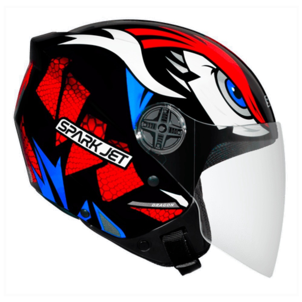 Capacete Aberto Ebf Spark Jet Dragon Fosco Preto Azul Rosa Shopee