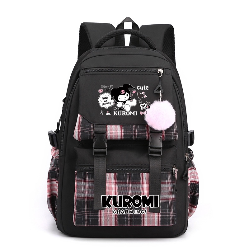 Gt Sanrio Kuromi Mochila Para Mulheres Homens Estudantes Grande