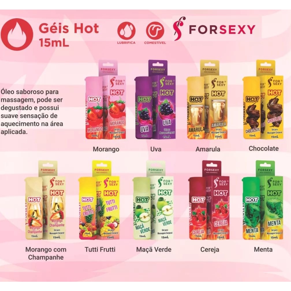 Gel Comestível Hot Beijável Massagem Sensual Sabor Chiclete TUTTI