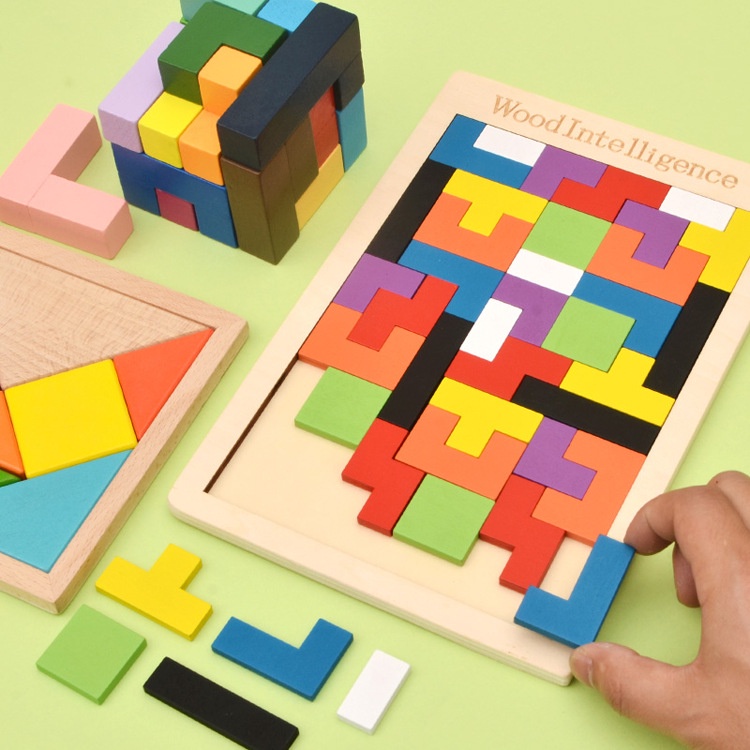 Quebra Cabe A Colorido D Brinquedos Educativos Em Madeira Tangram Jogo