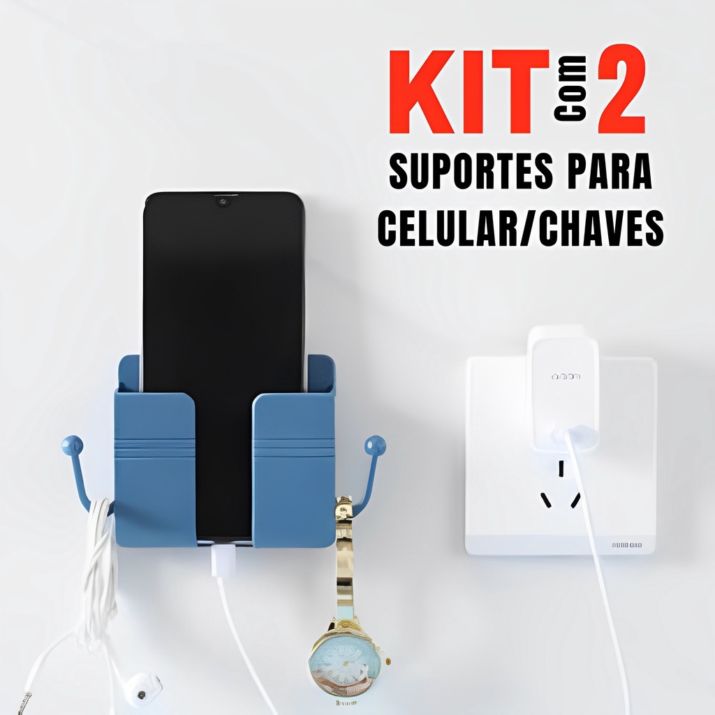 Kit Suportes Organizador Parede Adesivo Multiuso Ganchos Chaves