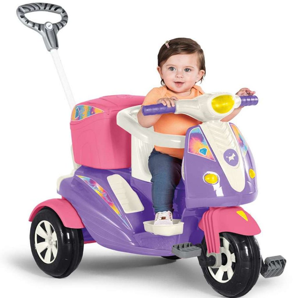 Triciclo De Passeio E Pedal Para Bebe Calesita Moto Uno Rosa Shopee