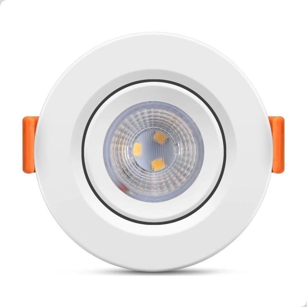 Spot Led Embutir Redondo 5W Bivolt 3000k Branco Quente Shopee Brasil