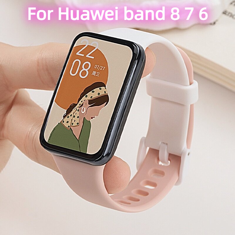 Adequado Para Huawei Band 8 Strap Silicone Cor Da Pulseira De