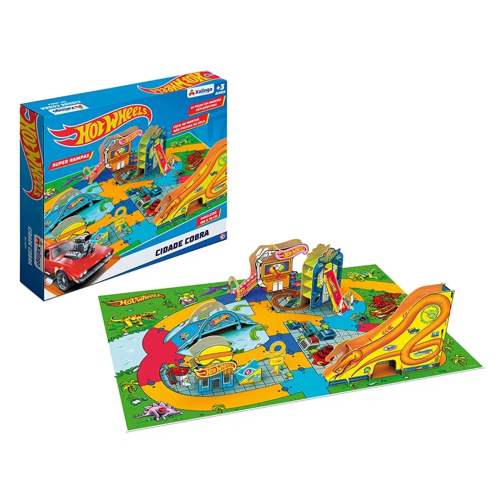 Quebra Cabe A Playset Cidade Cobra Hot Wheels Pe As Xalingo Shopee Brasil