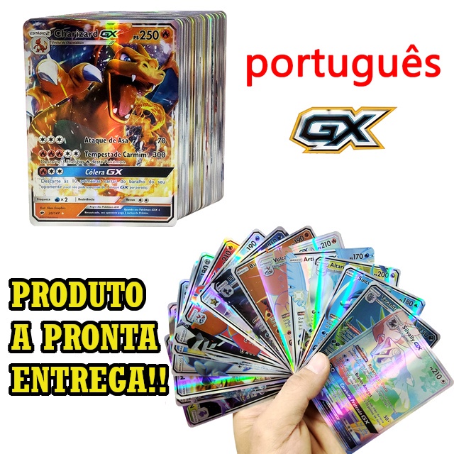 Lotes de Cartas Pokémon GX Holográficas Brilhantes em Português Sem