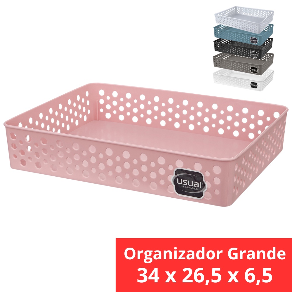 Cesto Organizador Grande 34 X 26 5 X 6 5 Cestinho Caixa Organizadora