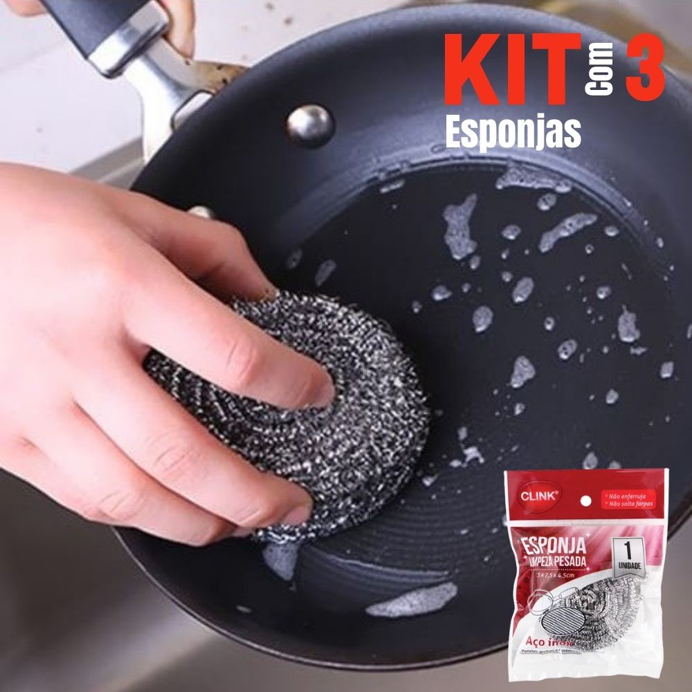 Kit Esponja Inox Limpeza Pesada A O Inox Panela Grelhas Shopee Brasil