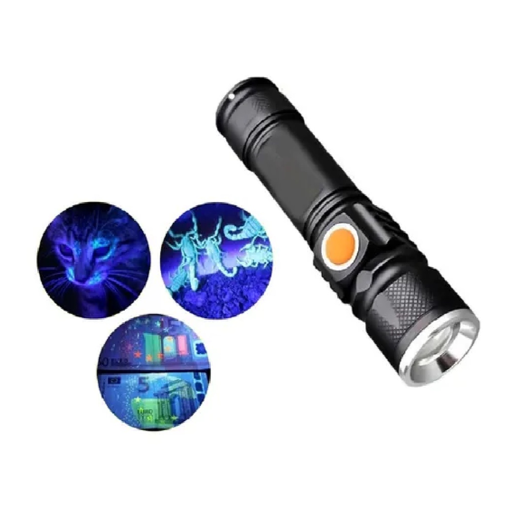 Lanterna Ultra Forte Ultravioleta Usb Led Potente Luz Negra Uv Nota