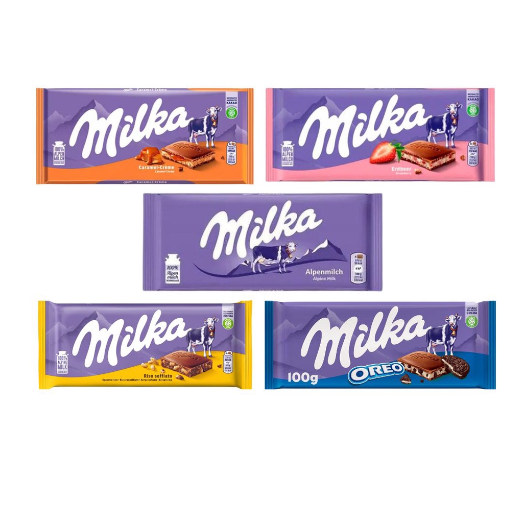 Barra Chocolate Milka Importado 100g Diversos Sabores Shopee Brasil