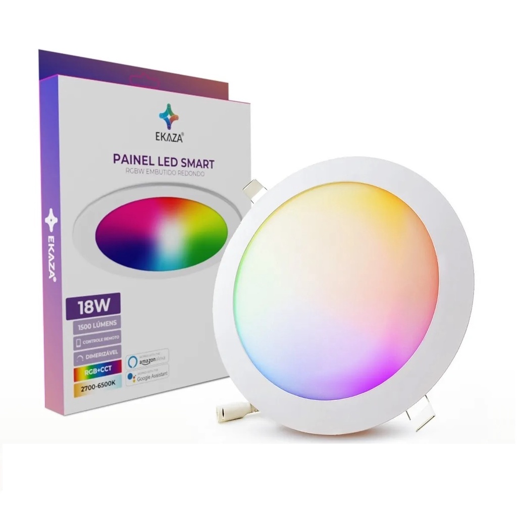 Painel Led Ekaza Smart Rgb Cct Embutir Redondo Shopee Brasil