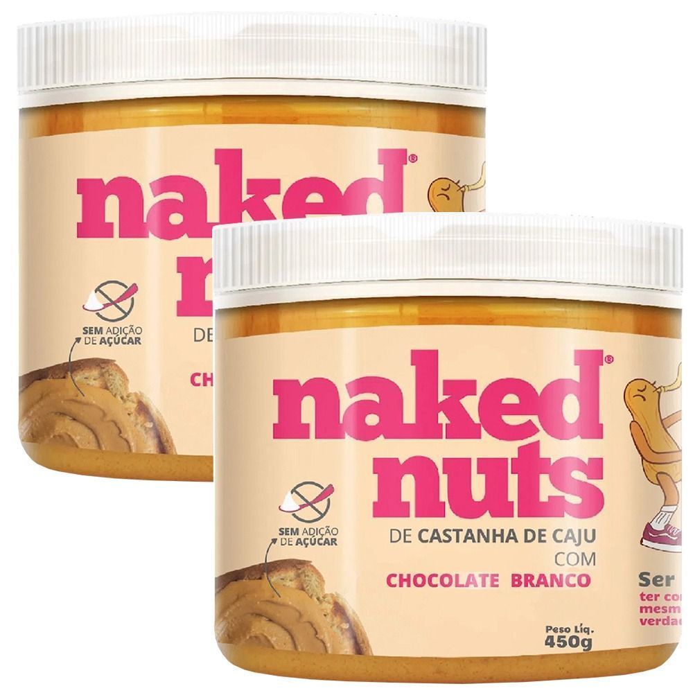 Kit 2x Pasta De Castanha De Caju Chocolate Branco 450g Naked Nuts
