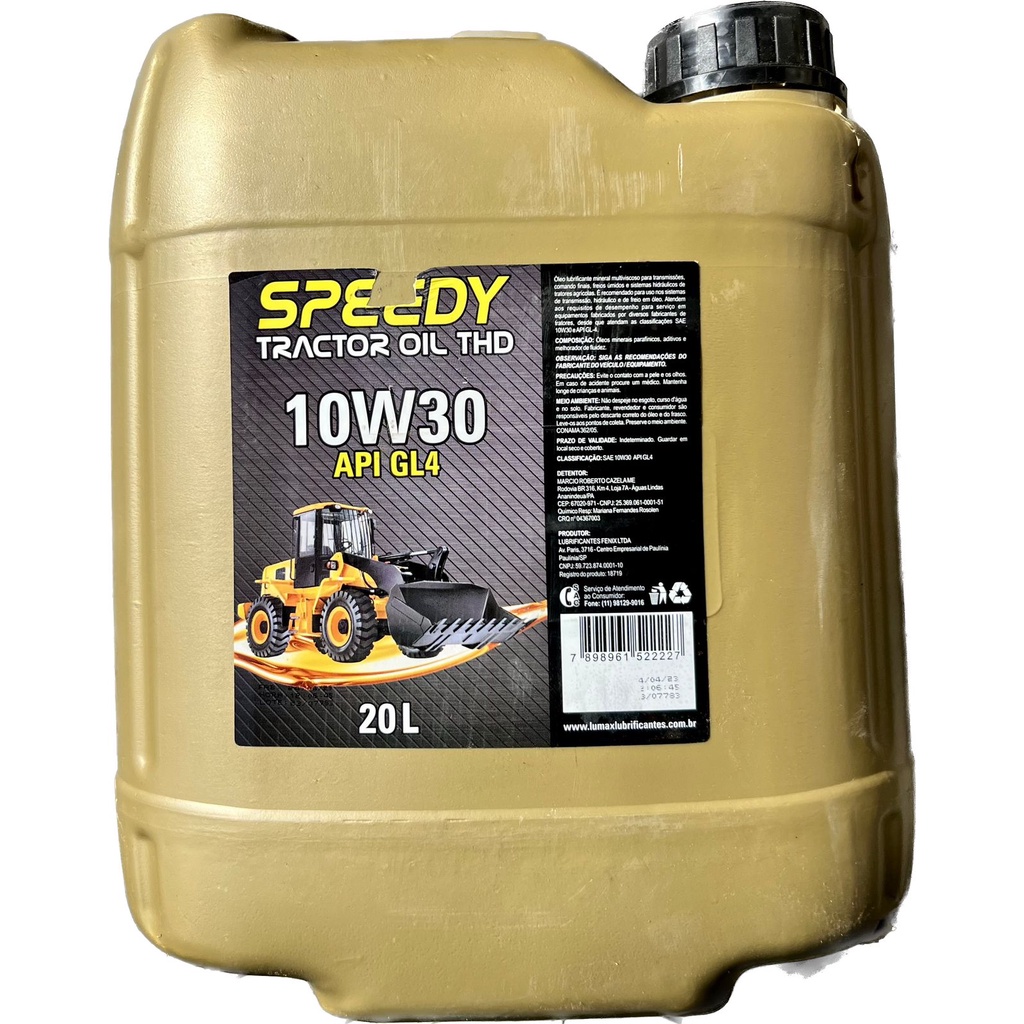 OLEO HIDRAULICO TRATOR 20L 10W30 GL4 TRACTOR FLUID GALAO Shopee Brasil