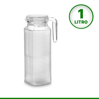 Jarra De Vidro Suco Gua Litro Al A Tampa Pl Stico L Shopee Brasil