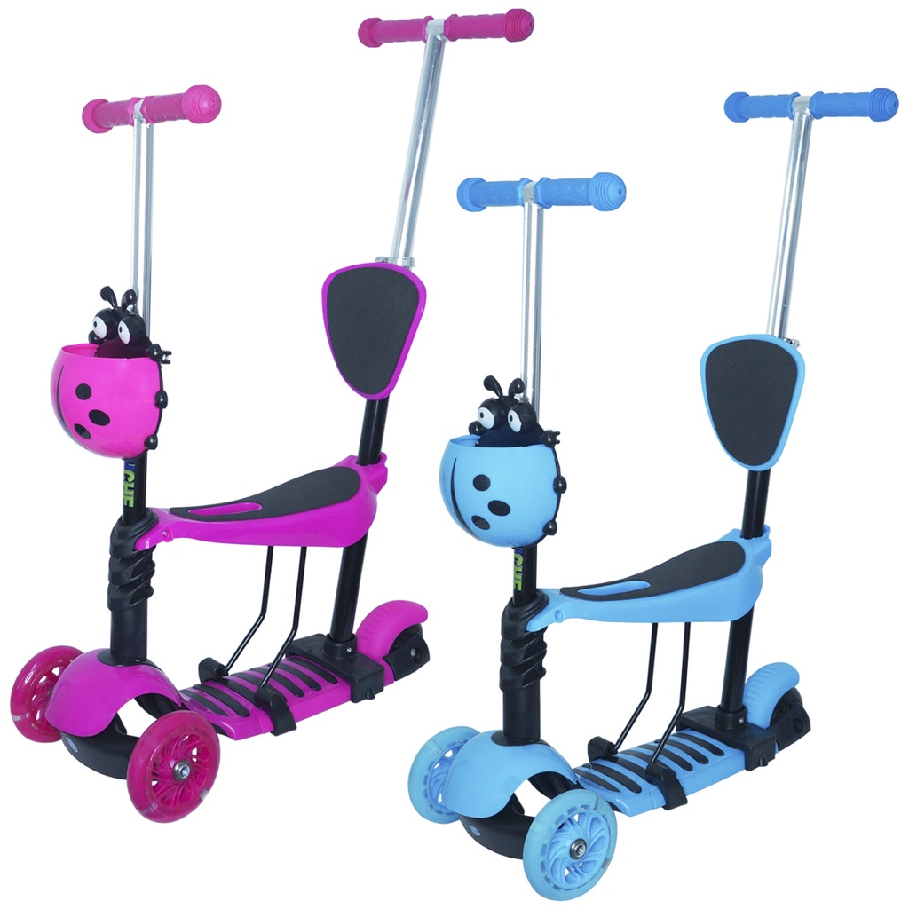 Patinete Infantil Rodas X Scooter Cadeirinha Assento Empurrador