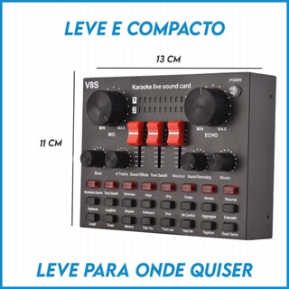 Placa Som V8 Áudio Conjunto Mesa Interface Live Online Tiktok Mix