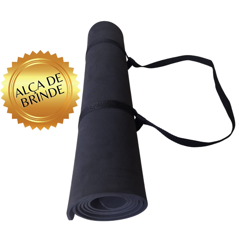 Colchonete Yoga Eva 1 70 x 60 5 0mm Preto c Alça Shopee Brasil