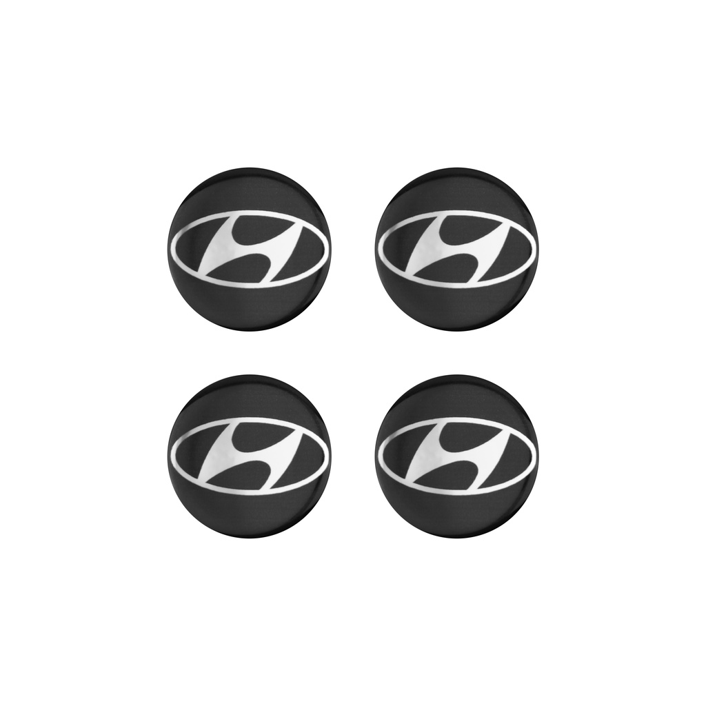 Kit 4 Emblemas Adesivo Calota Resinado Hyundai Preto 48MM Shopee Brasil