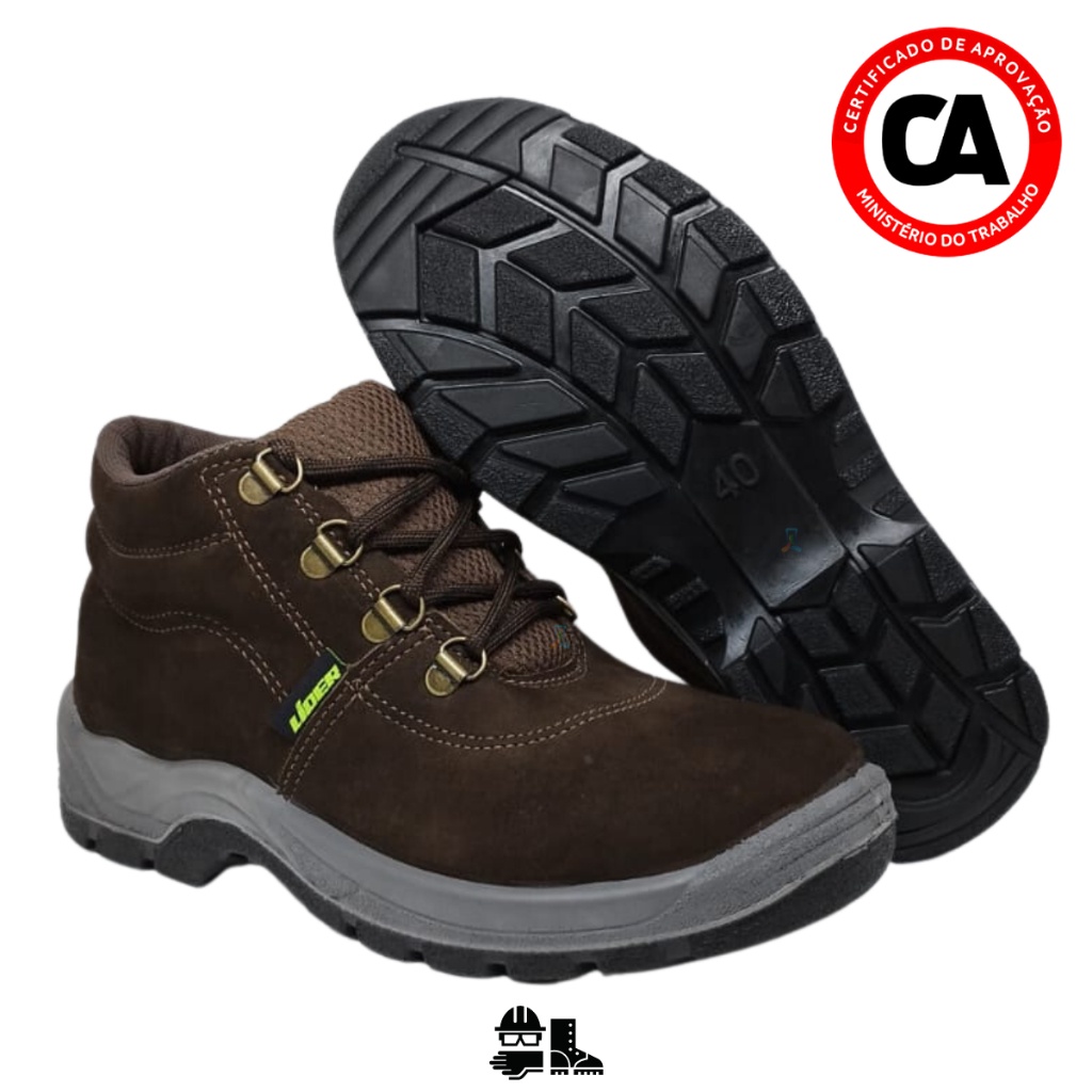 Botina De Seguran A Bota Modelo L Cpvc Nobuck Bico Pvc Lider Shopee