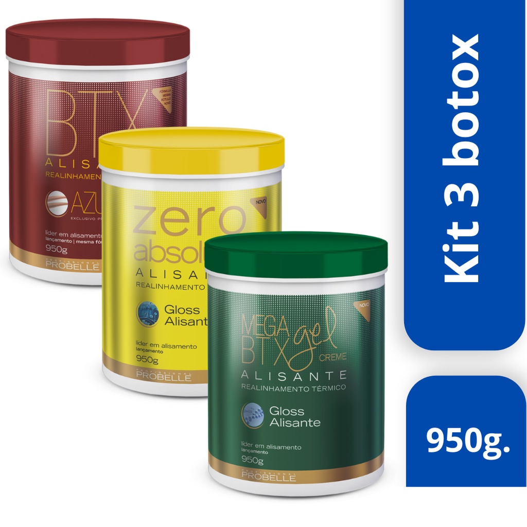 Kit 3 BTX 950G Probelle Zero Absoluto Mega Gel E Azure Shopee Brasil