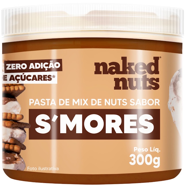 Pasta De Mix De Nuts Sabor Smores Marshmallow 300g Naked Nuts Castanha