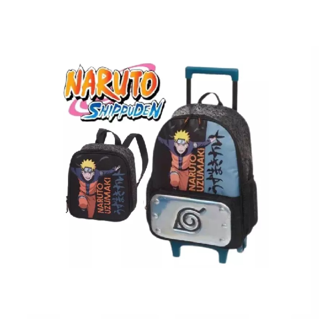 Kit Infantil Mochila De Rodinhas E Lancheira Naruto Uzumaki Shopee Brasil