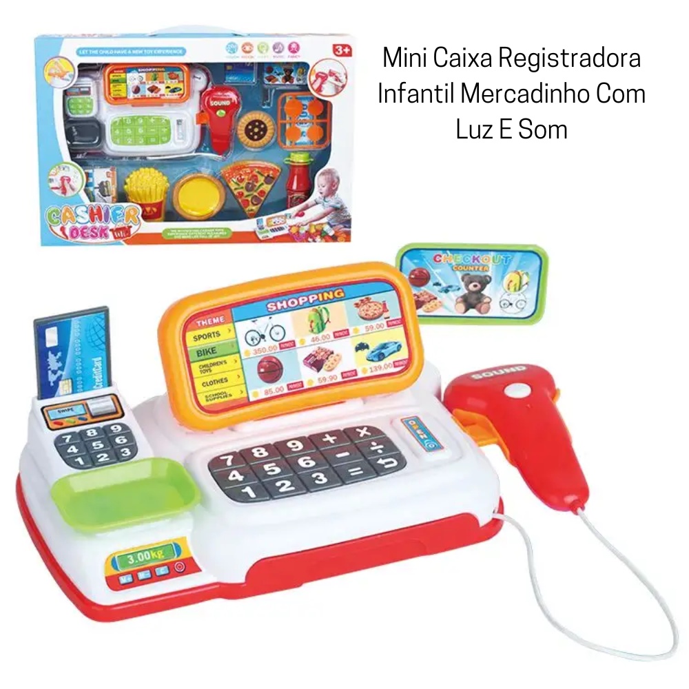 Mini Caixa Registradora Infantil Mercadinho Luz E Som Shopee Brasil