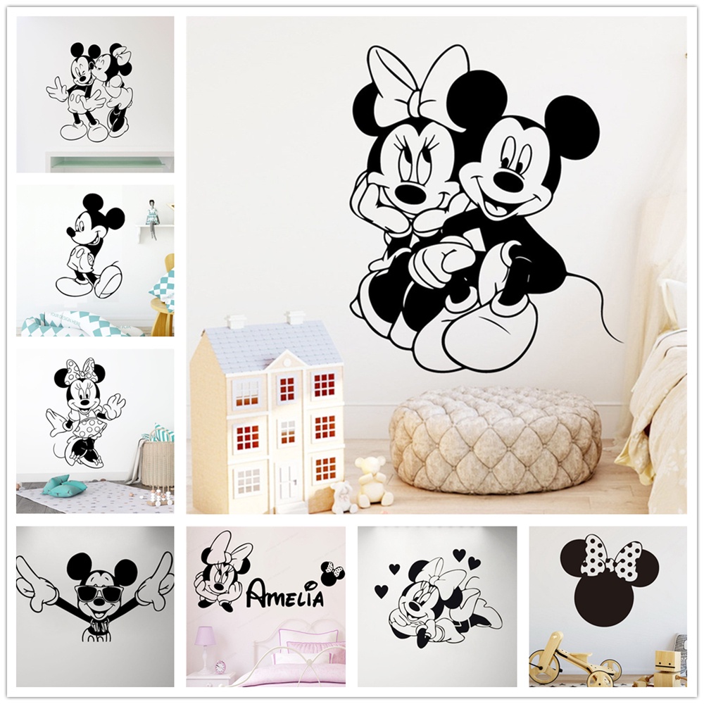 Adesivo De Parede Mickey E Minnie Box Banheiro Espelho Geladeira