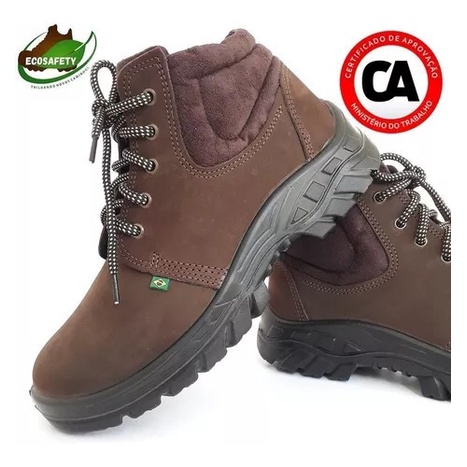 Botina De Seguran A Bota Modelo Nobuck Bico Pvc Ecosafety Shopee Brasil