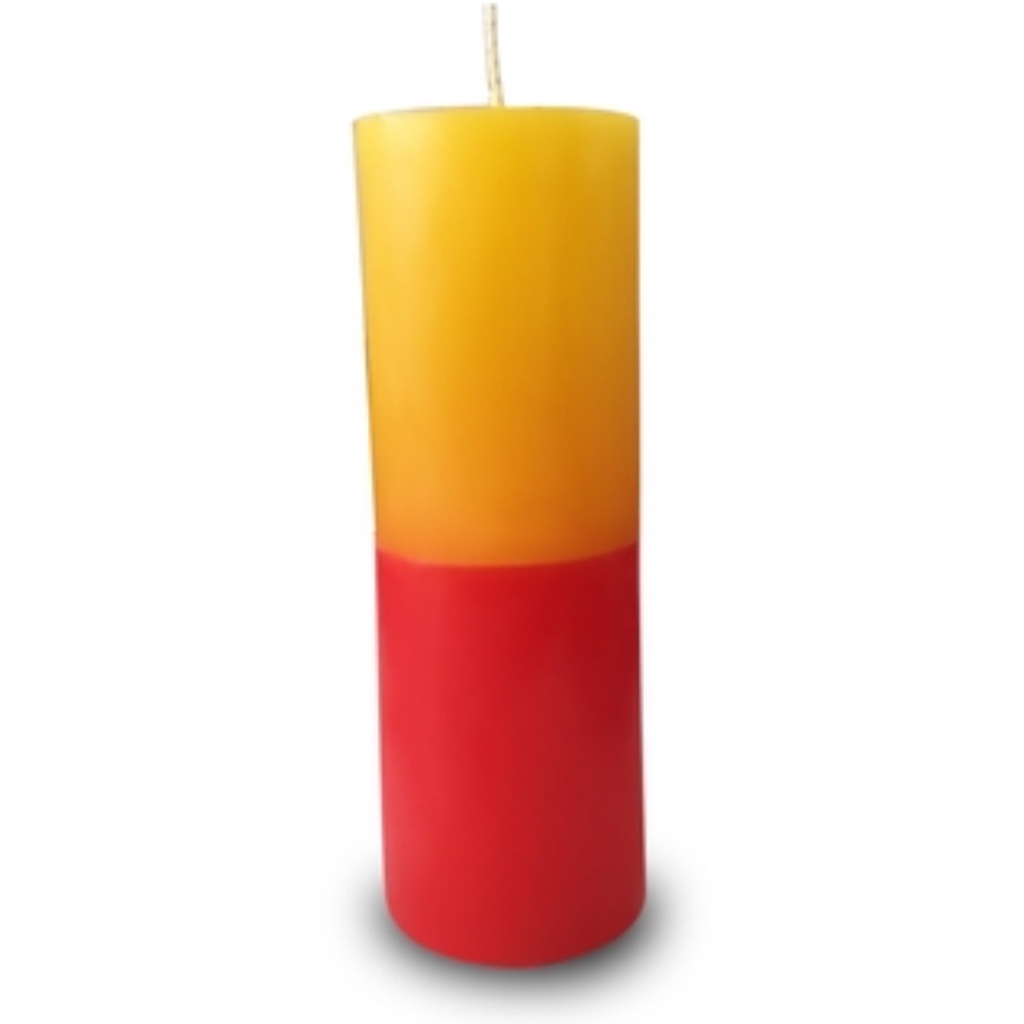 Vela De Dias Votiva Bicolor Amarelo E Vermelho G Shopee Brasil