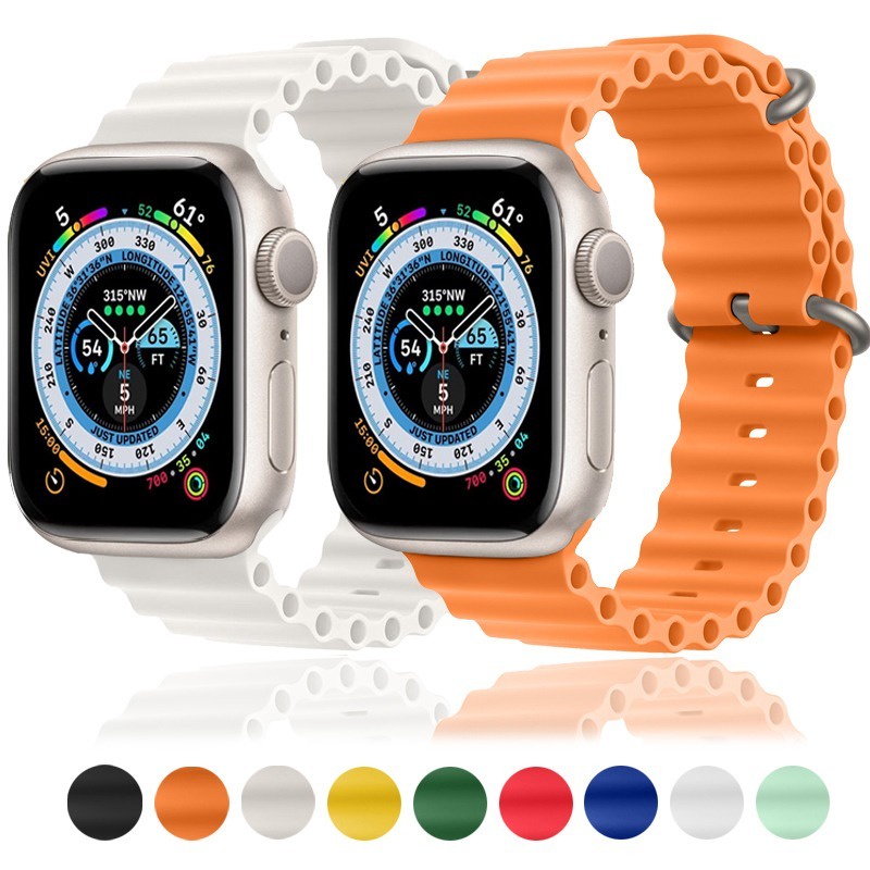 Novo Pulseira Oceano Silicone Para Apple Watch Series Ultra