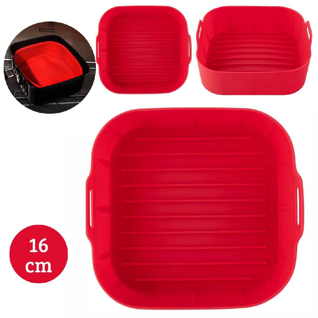 Forma De Cozimento Quadrada Forro Silicone Para Airfryer 16cm