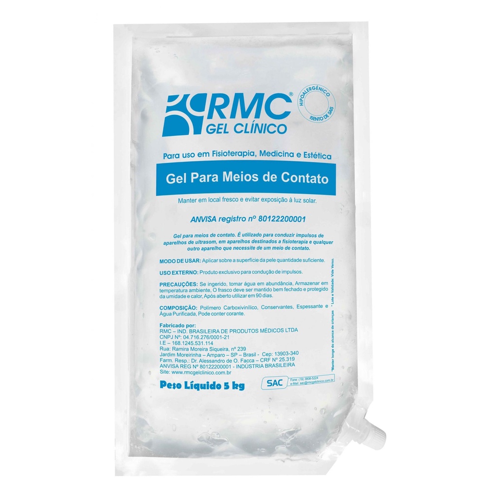 Gel Condutor Incolor Bag 5kg RMC Shopee Brasil