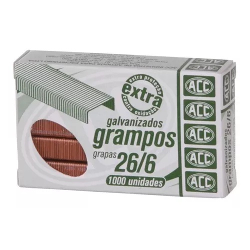 Grampo ACC 26 6 Caixa 1000 Unidades Cobreado Shopee Brasil