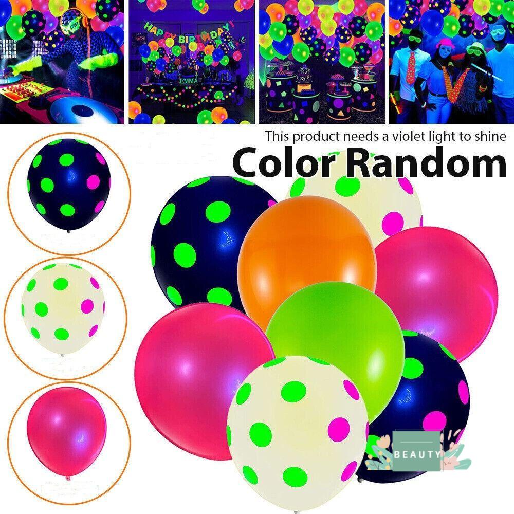 BEAU 90 100pcs Balões Fluorescentes Noturnos Neon Decoração Festa De